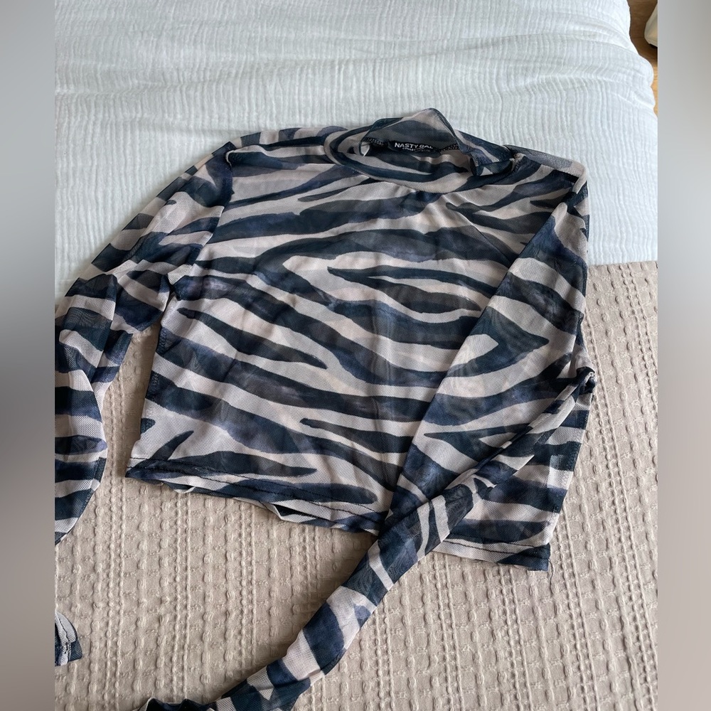 mesh zebra top